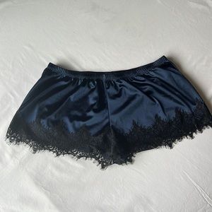 Forever 21, dark blue sleep silk sleep shorts.
